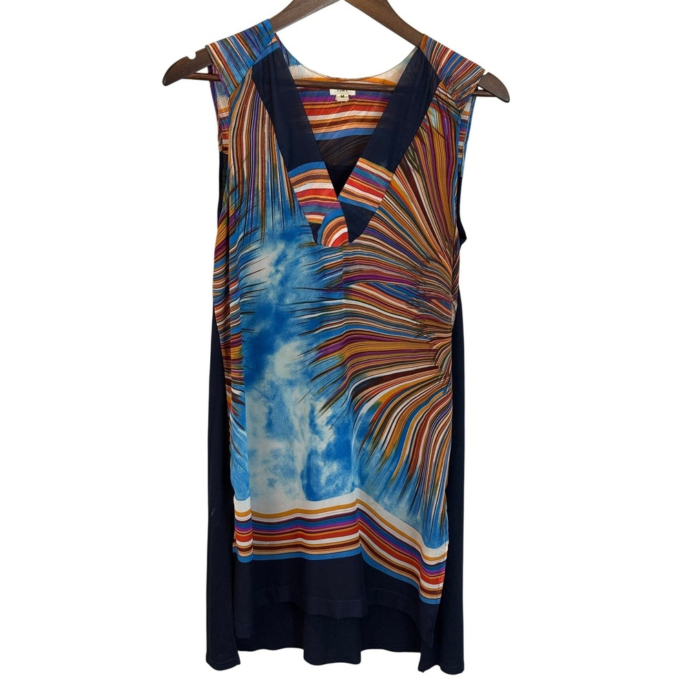 Tiny for Anthropologie Longshore Blue Sheer Tunic Mini Dress Size Medium‎